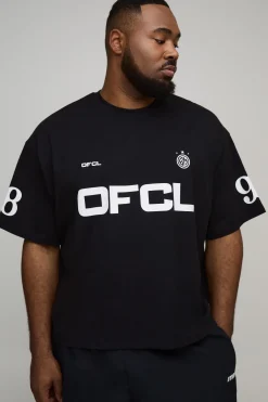 boohooMAN T-Shirt Graphique Football Officiel Oversize Boxy Plus<Homme T-Shirts