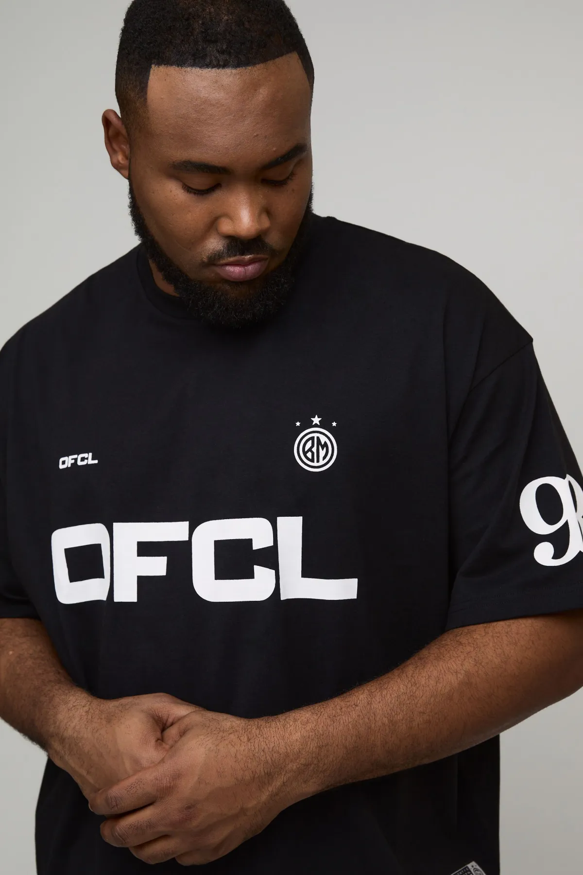 boohooMAN T-Shirt Graphique Football Officiel Oversize Boxy Plus<Homme T-Shirts