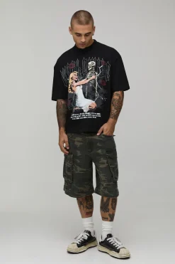 boohooMAN T-shirt Graphique Gothique Ample Oversize<Homme T-Shirts Impriméstendances|T-Shirts