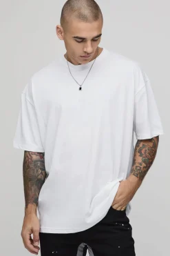T-shirt Graphique Graffiti Surdimensionné Blanc