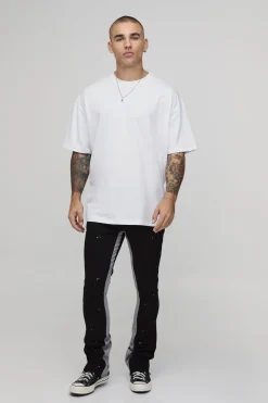 T-shirt Graphique Graffiti Surdimensionné Blanc