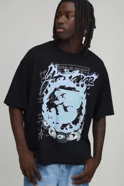 T-shirt Graphique Homme Oversize Boxy En Coton Épais