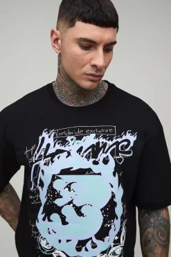 T-shirt Graphique Homme Oversize Boxy En Coton Épais Pour Homme Grand