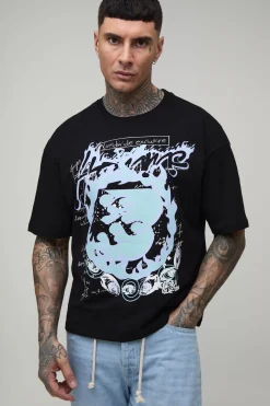 T-shirt Graphique Homme Oversize Boxy En Coton Épais Pour Homme Grand
