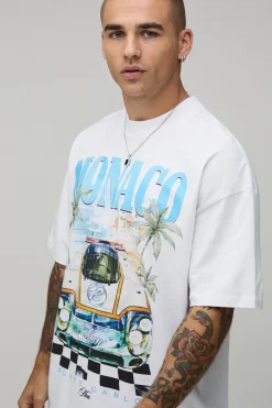 boohooMAN T-shirt Graphique Monaco Oversize<Homme T-Shirts Impriméstendances|T-Shirts