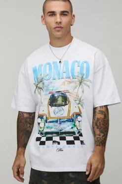 boohooMAN T-shirt Graphique Monaco Oversize<Homme T-Shirts Impriméstendances|T-Shirts