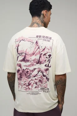 T-shirt Graphique Montagne Kyoto Oversize Tall