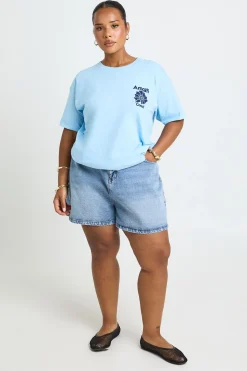 T-shirt Graphique Oversize Grande Taille Motif Coquillage Côte Amalfitaine