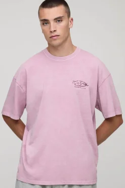 boohooMAN T-shirt graphique oversize lavé à motif d'arbre bonsaï<Homme T-Shirts Impriméstendances|T-Shirts