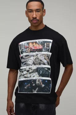T-shirt Graphique Oversize Noir