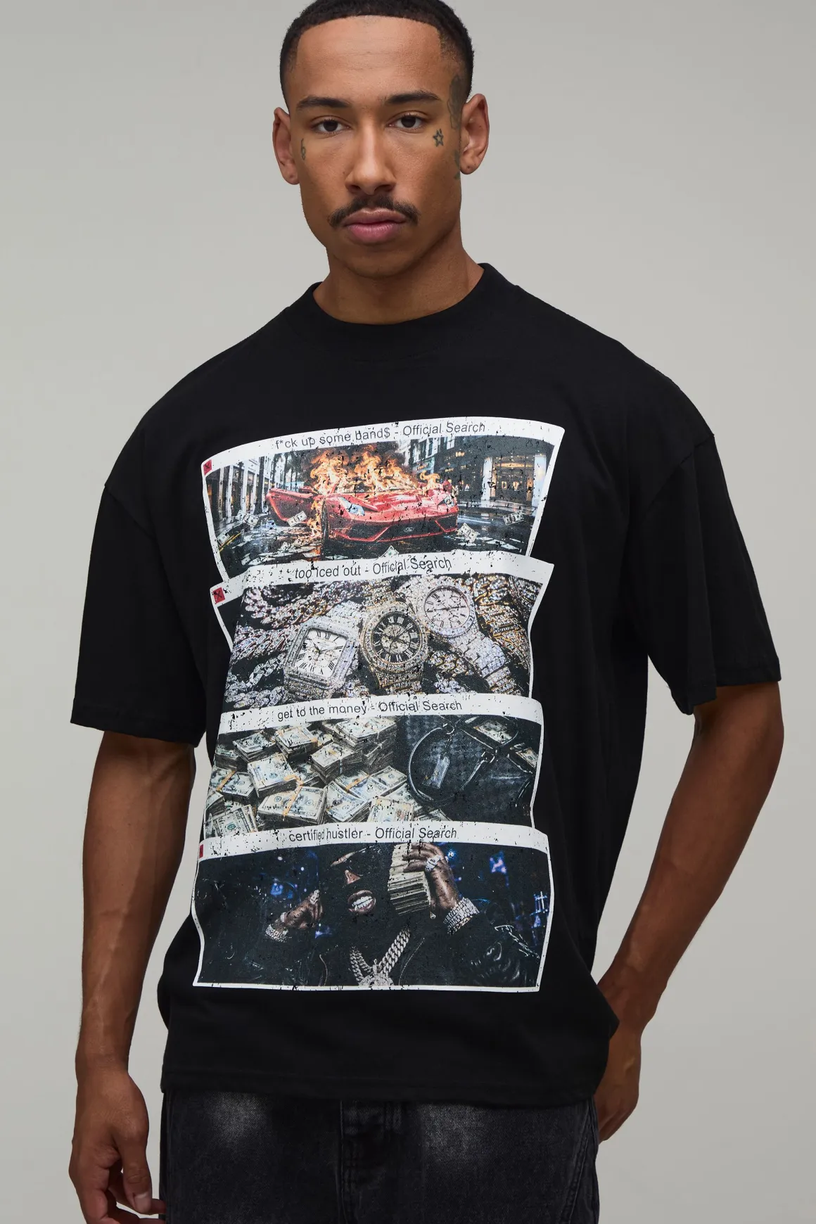 T-shirt Graphique Oversize Noir