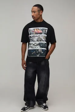 T-shirt Graphique Oversize Noir
