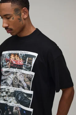 T-shirt Graphique Oversize Noir