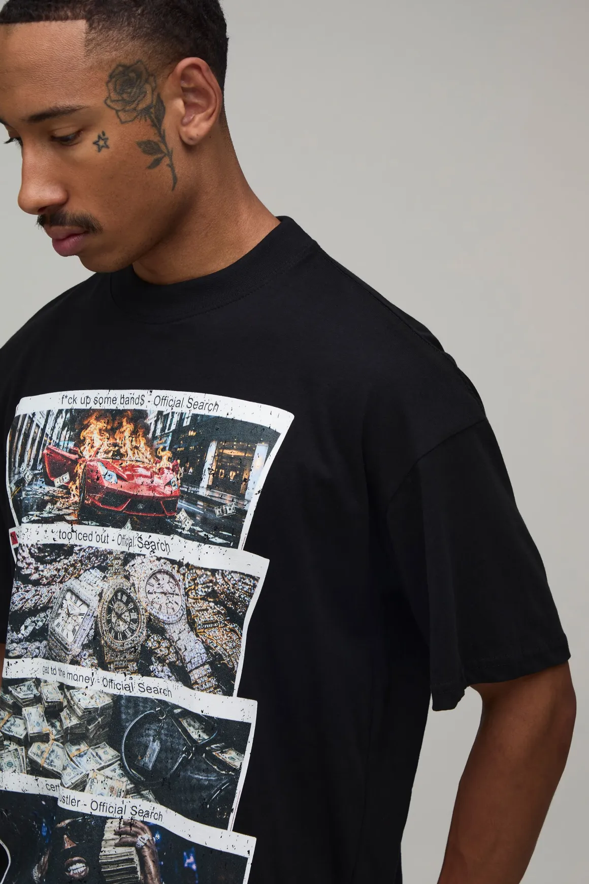 T-shirt Graphique Oversize Noir