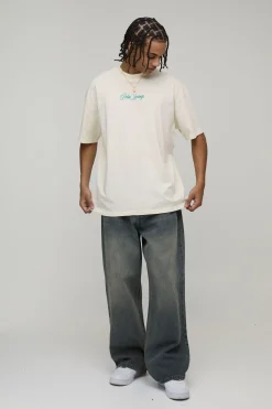 boohooMAN T-Shirt Graphique Palm Springs à Col Étendu Oversize<Homme T-Shirts Impriméstendances|T-Shirts