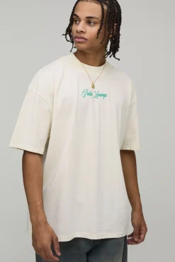 boohooMAN T-Shirt Graphique Palm Springs à Col Étendu Oversize<Homme T-Shirts Impriméstendances|T-Shirts