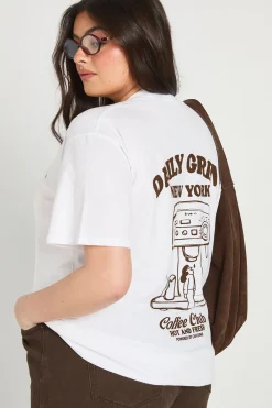 boohoo T-shirt Graphique Plus Daily Grind New York<Femme Tops