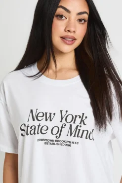 boohoo T-shirt Graphique Surdimensionné État D'esprit New York<Femme Tops