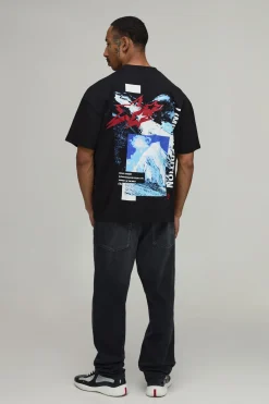 boohooMAN T-shirt Graphique Étoile De Montagne Oversize<Homme T-Shirts Impriméstendances|T-Shirts