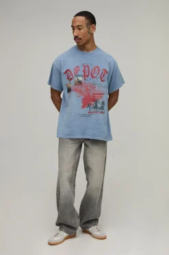 T-shirt Graphique Western Délavé Coupe Oversize Depot