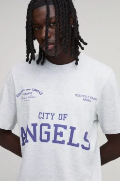 boohooMAN T-shirt Coupe Regular City Of Angels<Homme T-Shirts Impriméstendances|T-Shirts