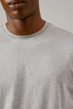 T-shirt Gris Chiné Uni Col Rond