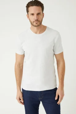 T-Shirt Gris Clair Col Rond Lot de 3