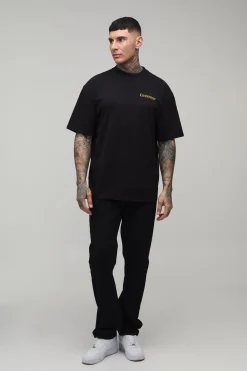 T-shirt Guinness Sous Licence Imprimé Noir Oversize Tall Avec Encolure Prolongée