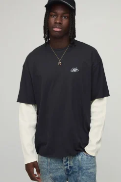T-Shirt Heartbreak Surdimensionné Effet Superposition Gaufré Poids Lourd