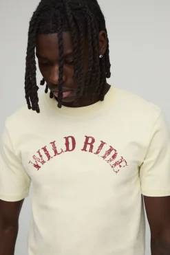 boohooMAN T-Shirt Heavyweight Wild Ride à Coupe Rétrécie<Homme T-Shirts Impriméstendances|T-Shirts