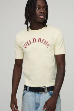 boohooMAN T-Shirt Heavyweight Wild Ride à Coupe Rétrécie<Homme T-Shirts Impriméstendances|T-Shirts