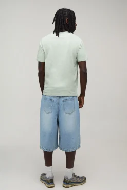boohooMAN T-shirt Henley Ajusté En Coton Chiné<Homme T-Shirts