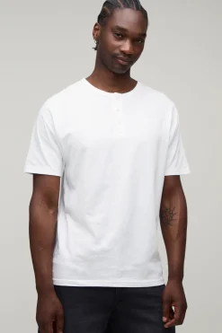 T-shirt Henley Ajusté Essentiel Pour Grands