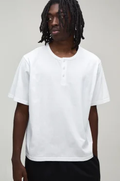 boohooMAN T-shirt Henley Décontracté À Coupe Ample<Homme T-Shirts|Essentiels