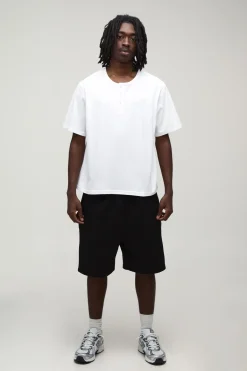 boohooMAN T-shirt Henley Décontracté À Coupe Ample<Homme T-Shirts|Essentiels