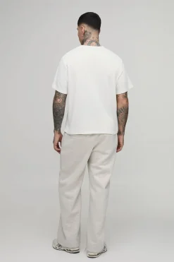 boohooMAN T-shirt Henley Gaufré Coupe Décontractée Tall<Homme T-Shirts Tall|Tout Afficher