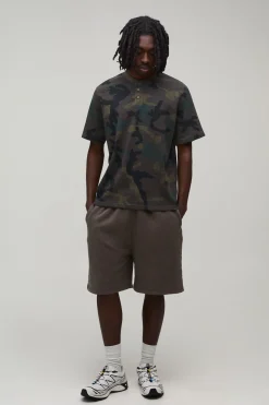 T-shirt Henley Gaufré À Coupe Régulière Motif Camouflage