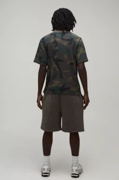 T-shirt Henley Gaufré À Coupe Régulière Motif Camouflage