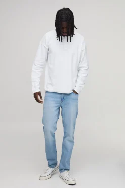 boohooMAN T-shirt Henley À Manches Longues En Maille Fine Coupe Regular<Homme T-Shirts|Maille