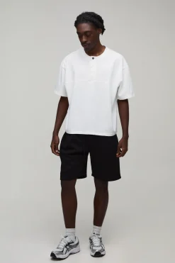 boohooMAN T-shirt Henley Oversize Coupe Boxy Avec Patte De Boutonnage Dissimulée<Homme T-Shirts