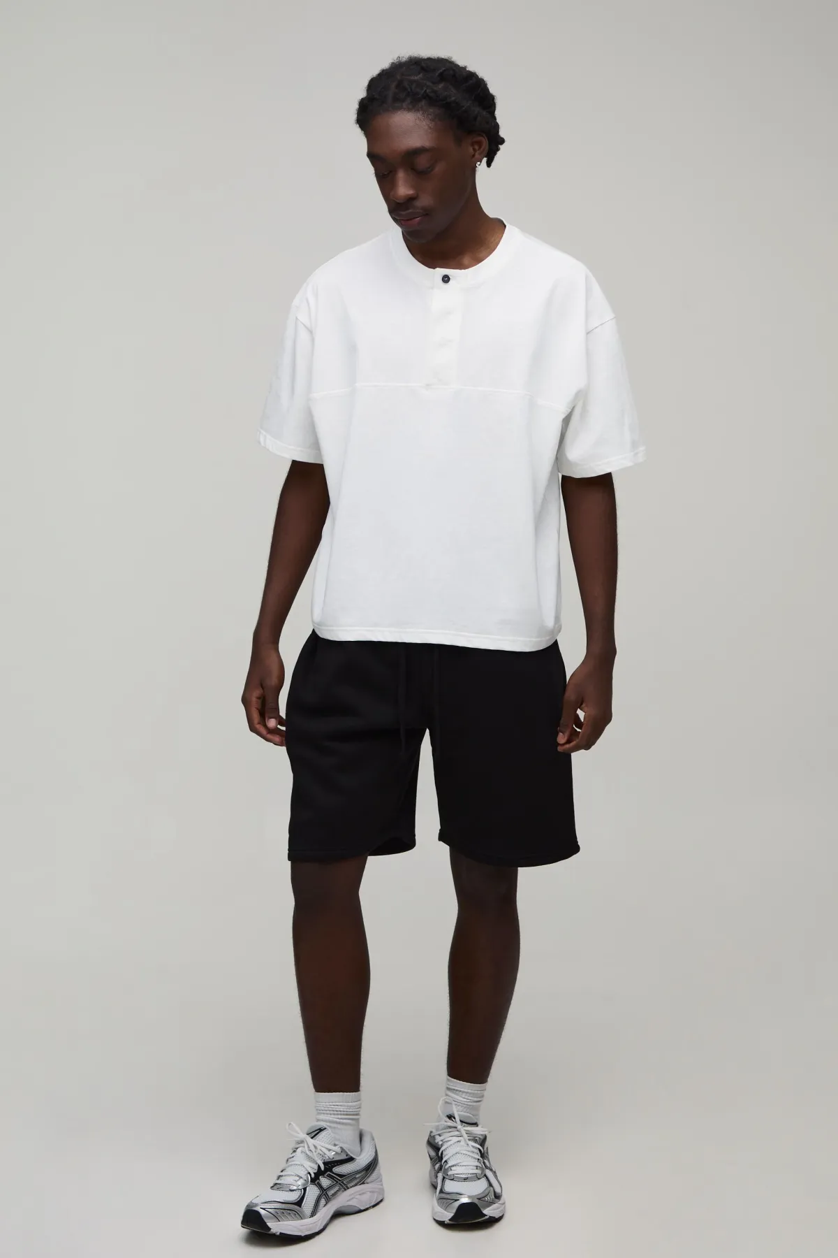 boohooMAN T-shirt Henley Oversize Coupe Boxy Avec Patte De Boutonnage Dissimulée<Homme T-Shirts