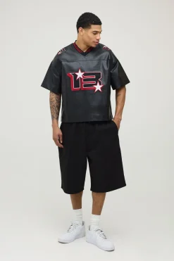 boohooMAN T-shirt Hockey En SYNTHÉTIQUE Appliqué Varsity Oversize<Homme T-Shirts