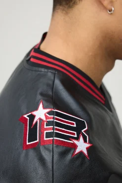 boohooMAN T-shirt Hockey En SYNTHÉTIQUE Appliqué Varsity Oversize<Homme T-Shirts