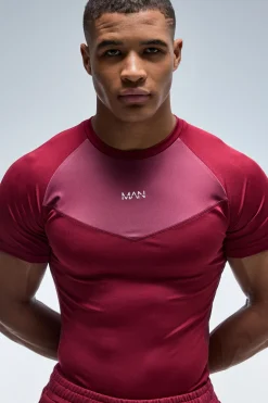 T-shirt Homme Actif À Panneaux Coupe Ajustée Musclée