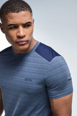 boohooMAN T-shirt Homme Active À Panneaux Techniques Coupe Regular<Femme T-Shirts|Athleisure