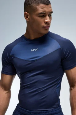 T-shirt Homme Active À Panneaux Coupe Ajustée Musclée