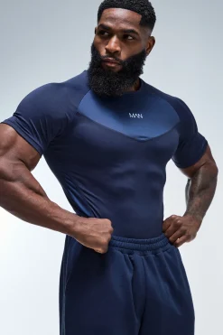 T-shirt Homme Active À Panneaux Coupe Ajustée Musclée
