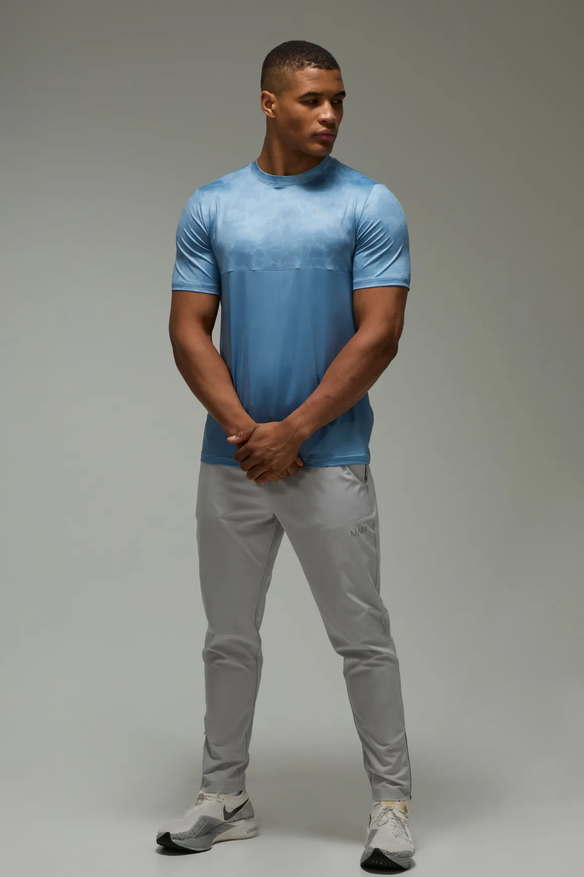 T-shirt Homme Coupe Regular Active À Blocs De Couleur Camouflage