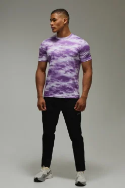 T-shirt Homme Coupe Regular Active À Imprimé Nuage Abstrait