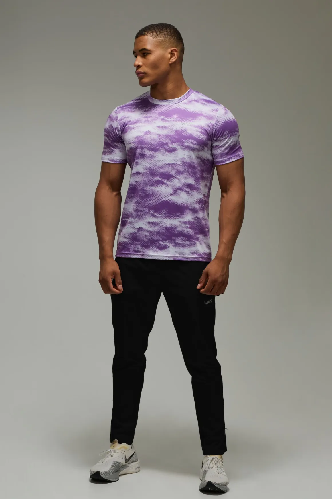 T-shirt Homme Coupe Regular Active À Imprimé Nuage Abstrait